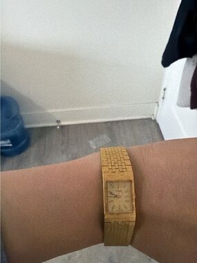 Tissot Gold-Tone Rectangular Bracelet Watch